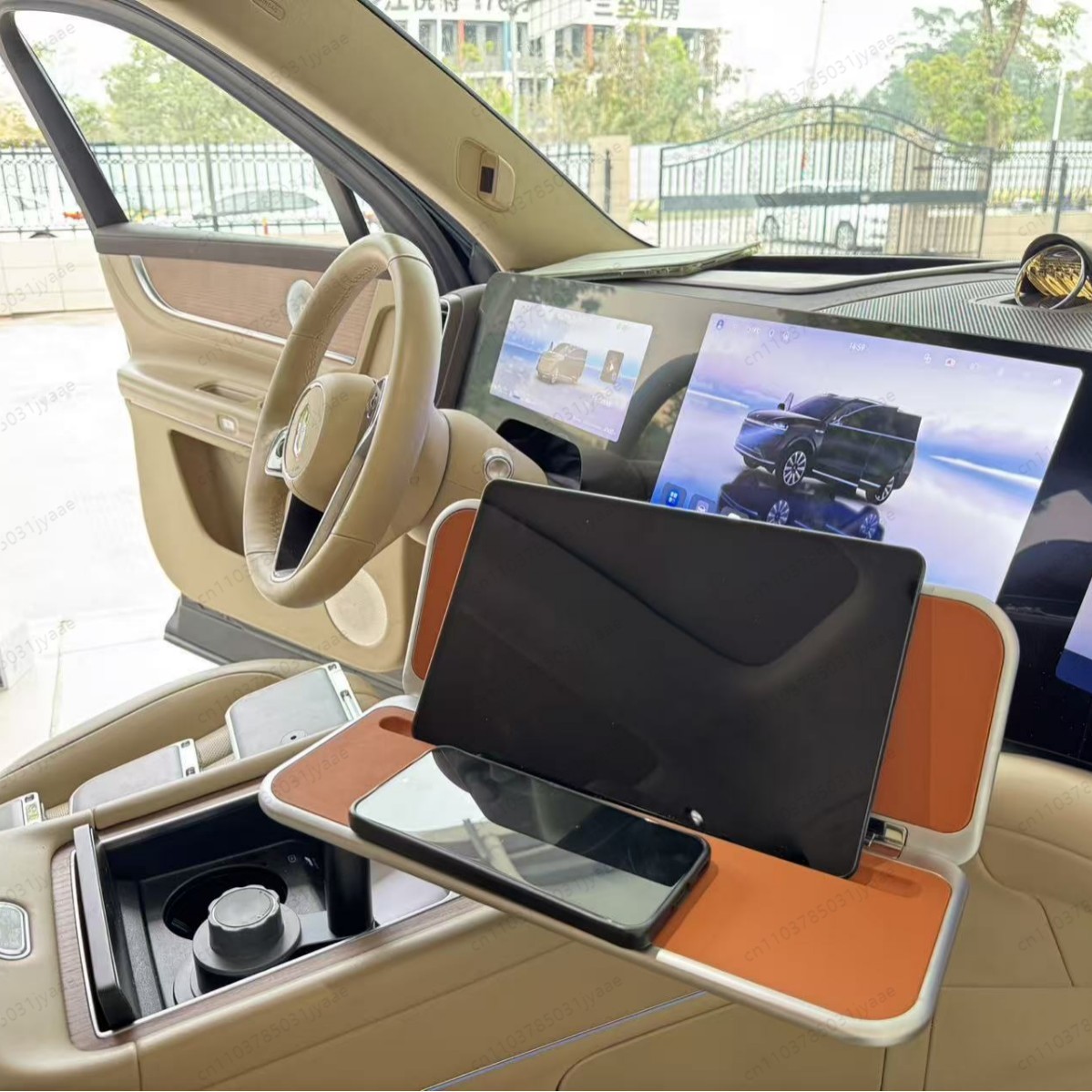 Laptop Accessories Holder - โต๊ะพับได้สำหรับรถยนต์, โต๊ะวางแล็ปท็อปแบบพกพาและที่วางโทรศัพท์สำหรับผู้ขับขี่เบาะหลัง