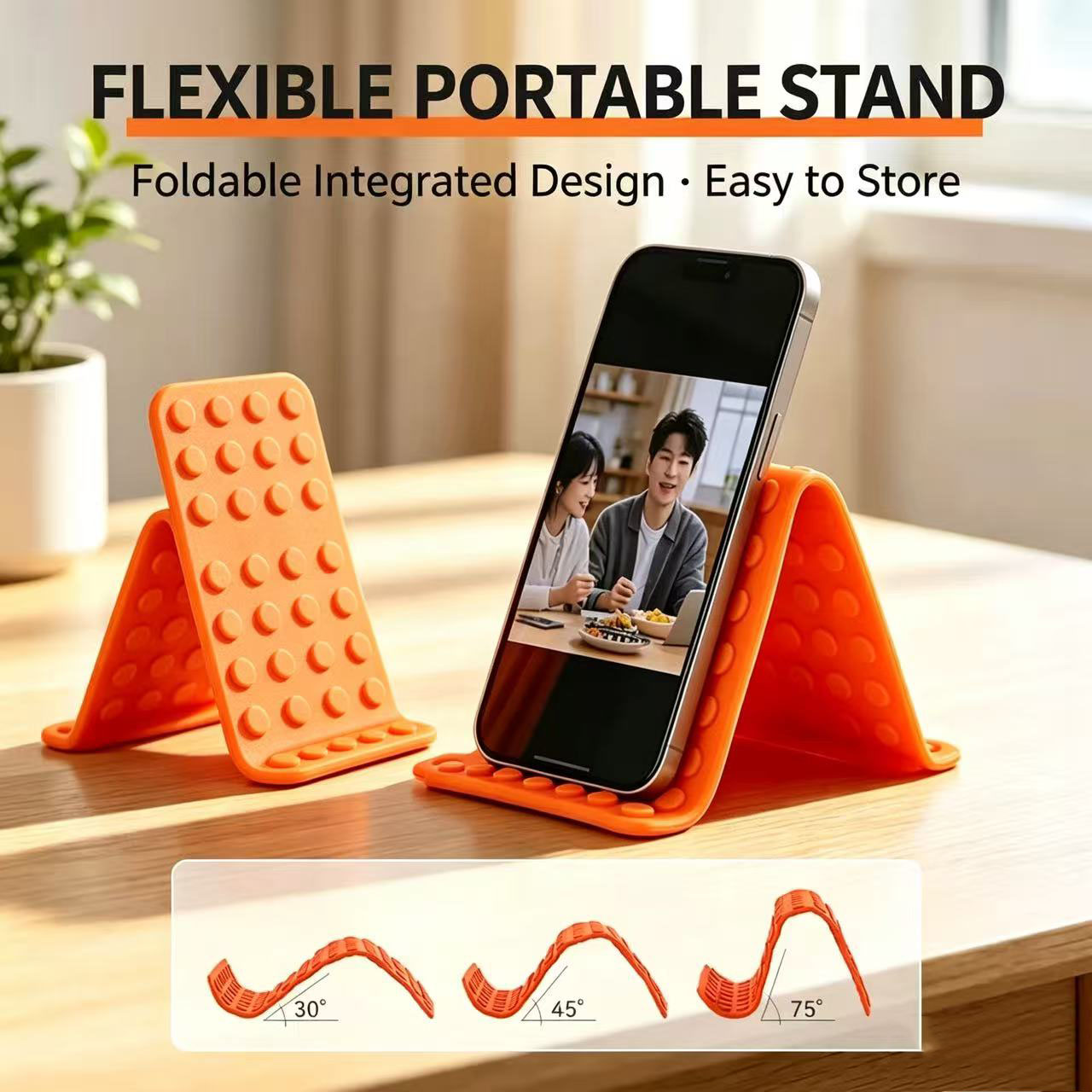 Laptop Accessories Holder - ขาตั้งโทรศัพท์แบบพกพา ปรับมุมได้ วัสดุซิลิโคน สำหรับวางบนโต๊ะ ใช้ได้กับแท็บเล็ตและแล็ปท็อป ขาตั้งพับได้พร้อมตะขอ