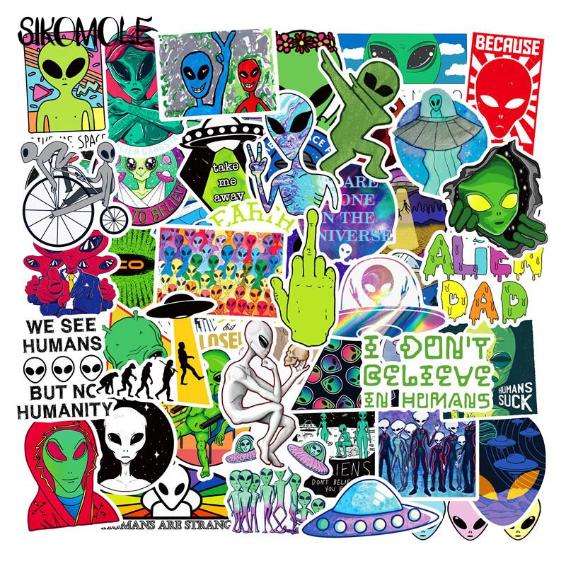 Laptop Accessories Kids - 10/30/50PCS ด้านนอกสติกเกอร์เด็ก Alien UFO นักบินอวกาศจรวดเรือ Planet