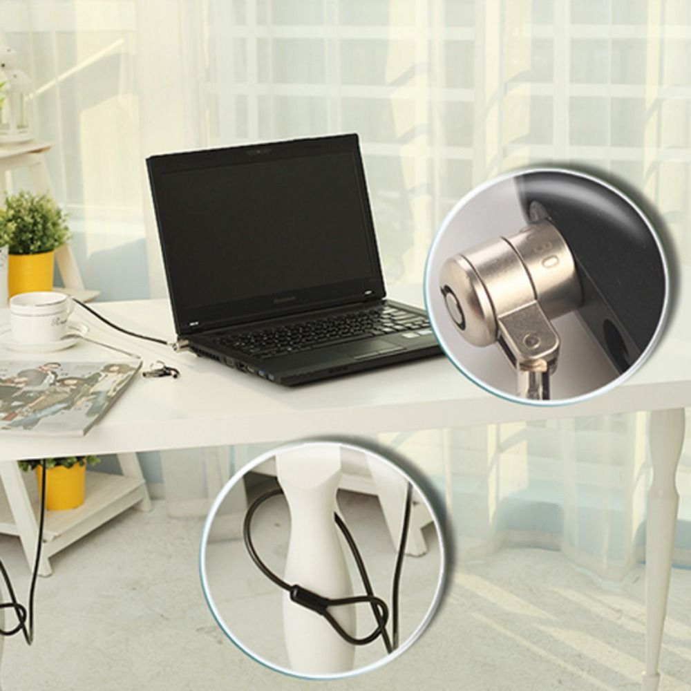 Laptop Lock Cable - สายล็อคแล็ปท็อปเหล็กกล้าสำหรับงานหนัก ใช้ได้กับแล็ปท็อปทุกรุ่น ล็อคแล็ปท็อปแบบ T-slot ทนทาน ป้องกันการโจรกรรม