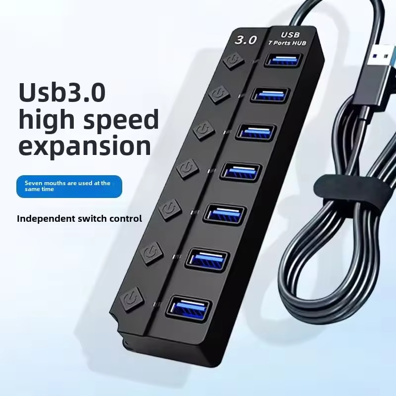 Laptop Accessories Hub - อะแดปเตอร์จ่ายไฟ USB 3.0 ฮับแยกพอร์ต USB 4/7