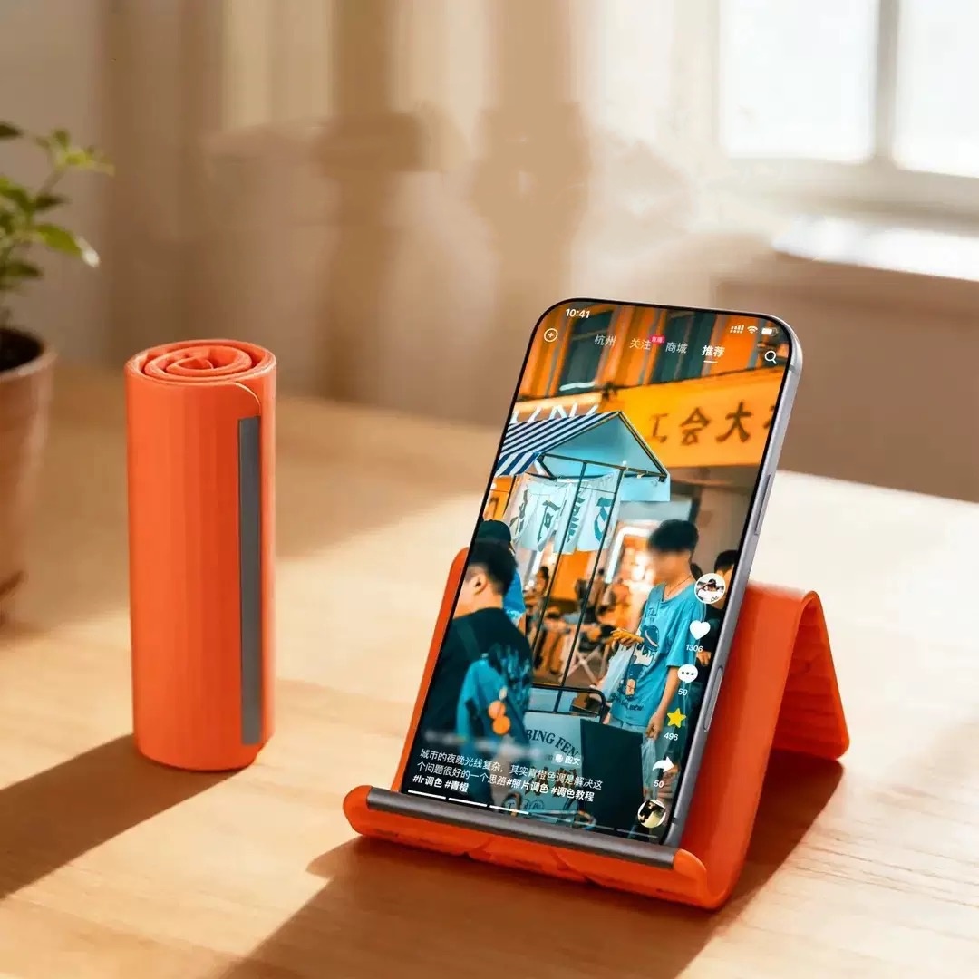 Laptop Accessories Holder - ขาตั้งโทรศัพท์แบบพกพาซิลิโคนสำหรับวางบนโต๊ะ แท็บเล็ต แล็ปท็อป ดีไซน์สร้างสรรค์ ยืดหยุ่น พับได้