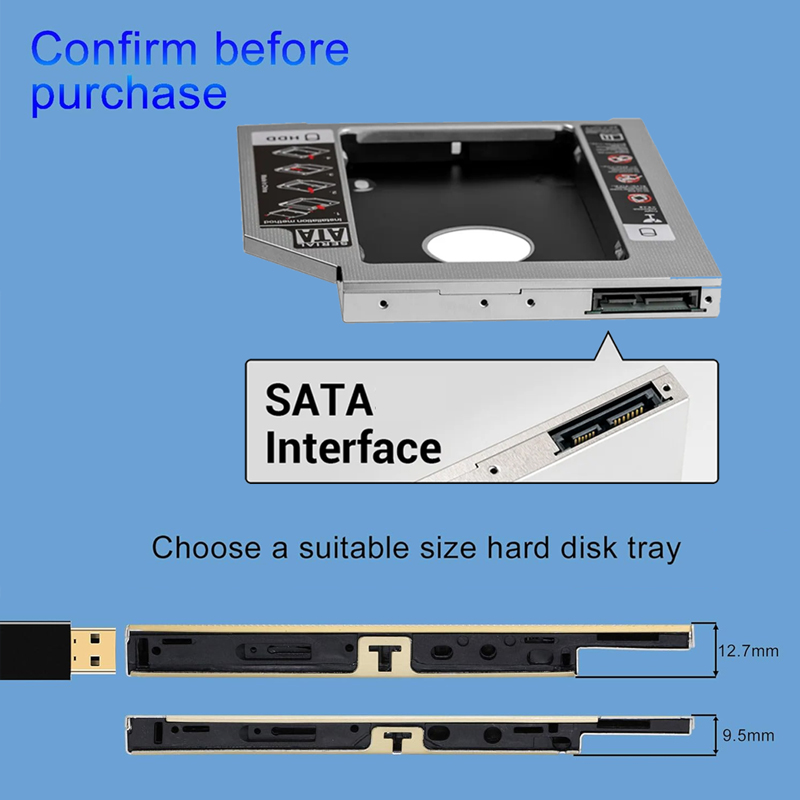 HDD SSD แคดดี้อะแดปเตอร์ SATA  - Laptop Accessories Holder บทวิจารณ์และราคา