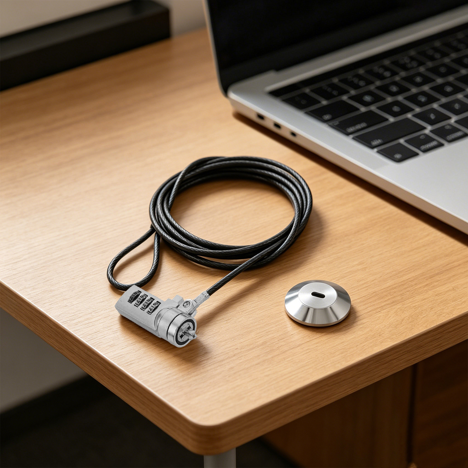 ชุดล็อคแล็ปท็อปแบบผสม 4 หลัก ต - Laptop Lock Cable บทวิจารณ์และราคา