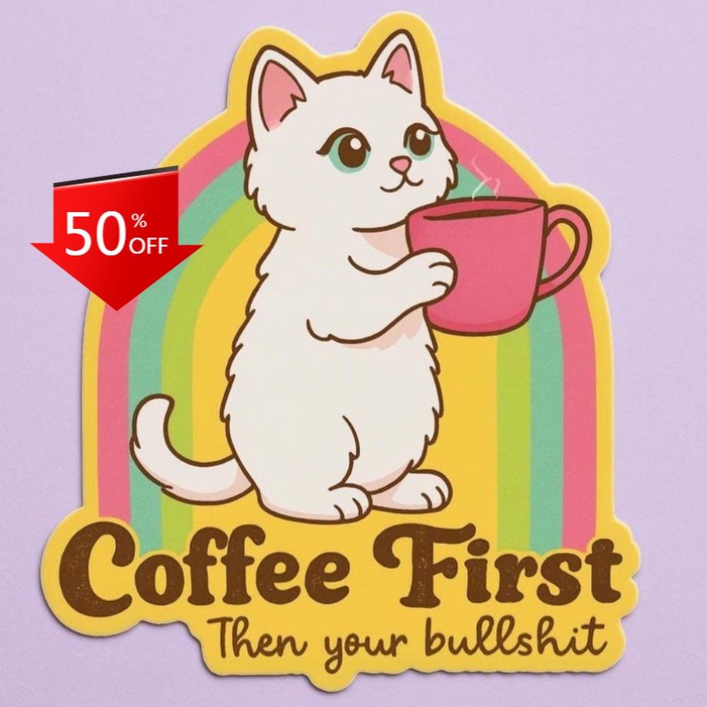 สติกเกอร์แมวกาแฟสุดสนุก สำหรับ - Laptop Unique Accessories บทวิจารณ์และราคา