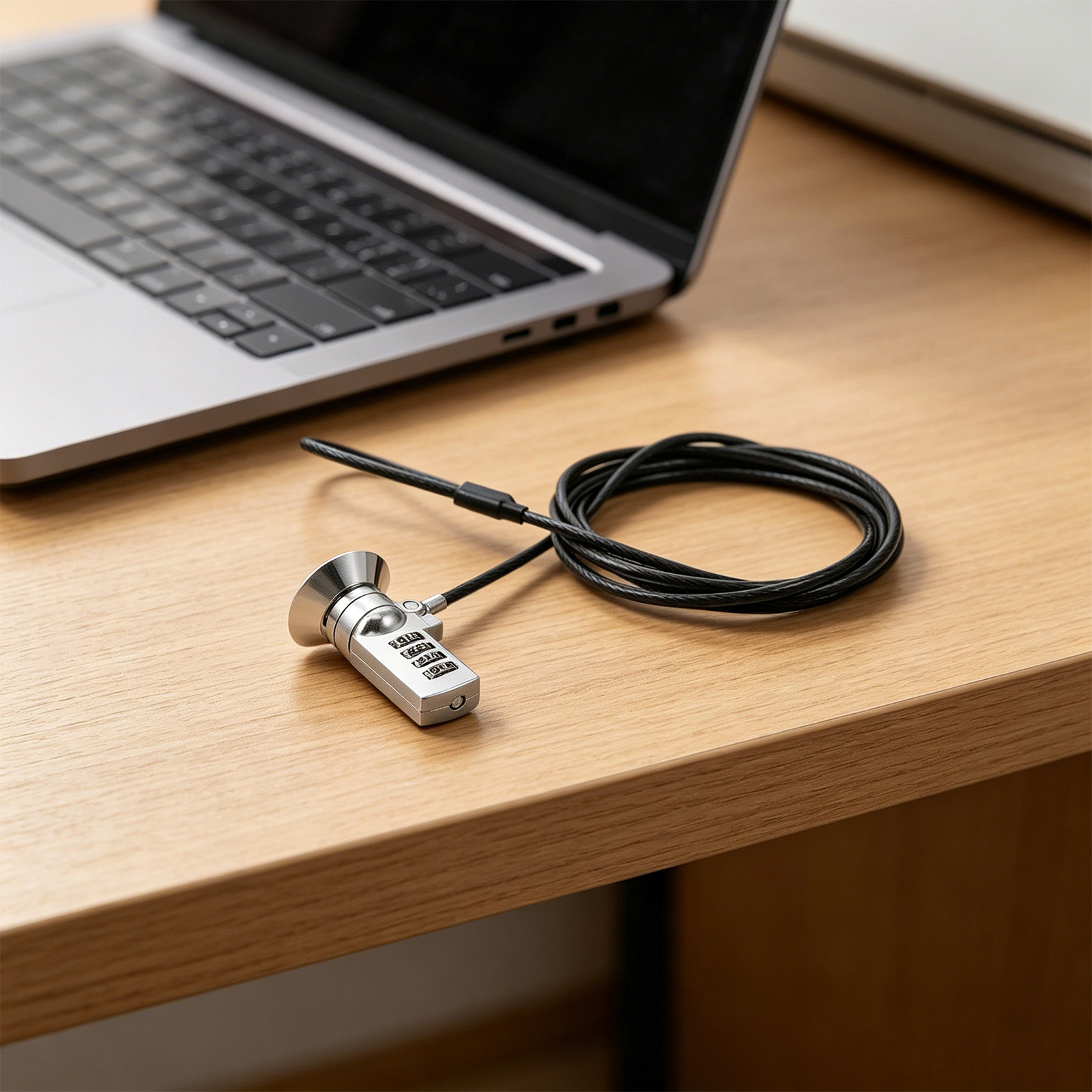 ชุดสายล็อคแล็ปท็อปแบบผสม 4 หลั - Laptop Lock Cable บทวิจารณ์และราคา