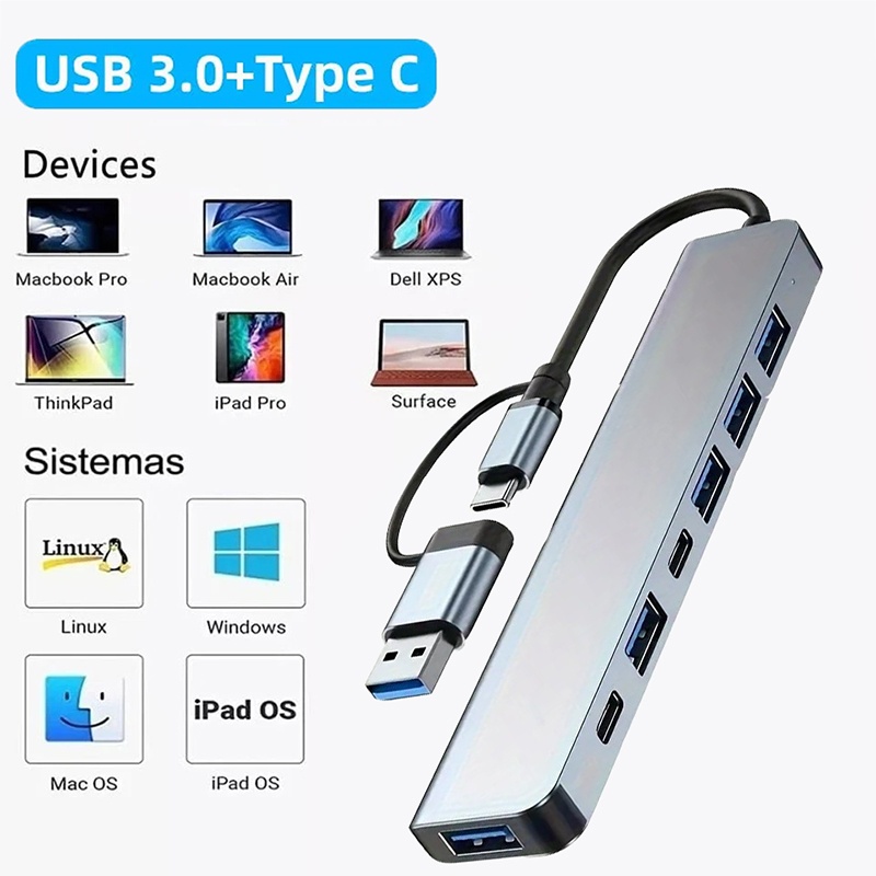 ฮับ USB3.0 2 in 1 7 พอร์ต ชนิด - Laptop Accessories Gadgets บทวิจารณ์และราคา