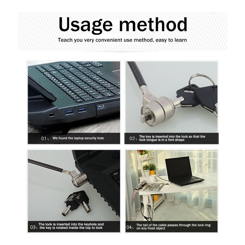 ล็อคคอมพิวเตอร์แล็ปท็อปคุณภาพส - Laptop Lock Cable บทวิจารณ์และราคา